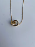 Gold necklace with CZ accents