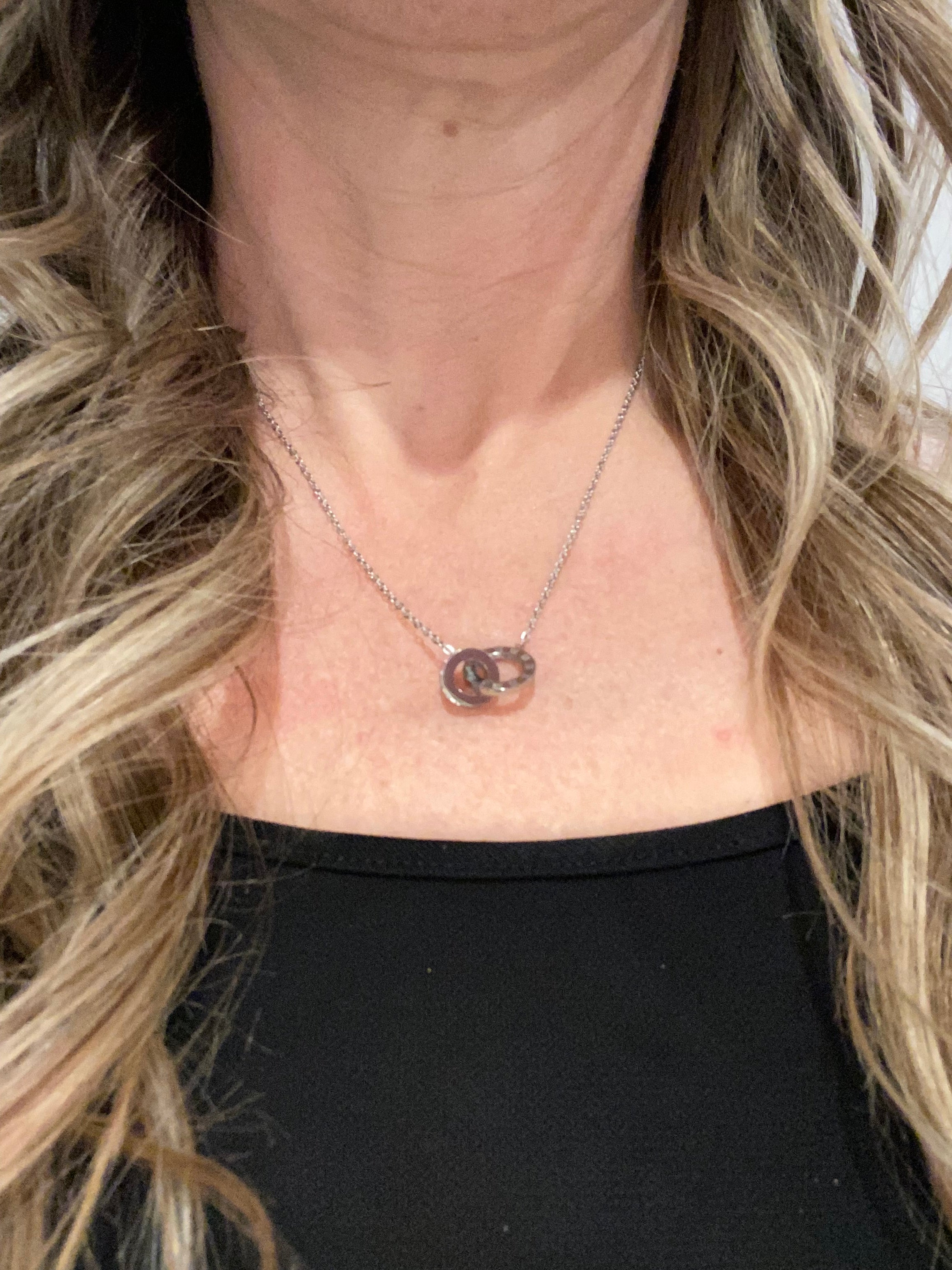 Silver necklace with CZ accents