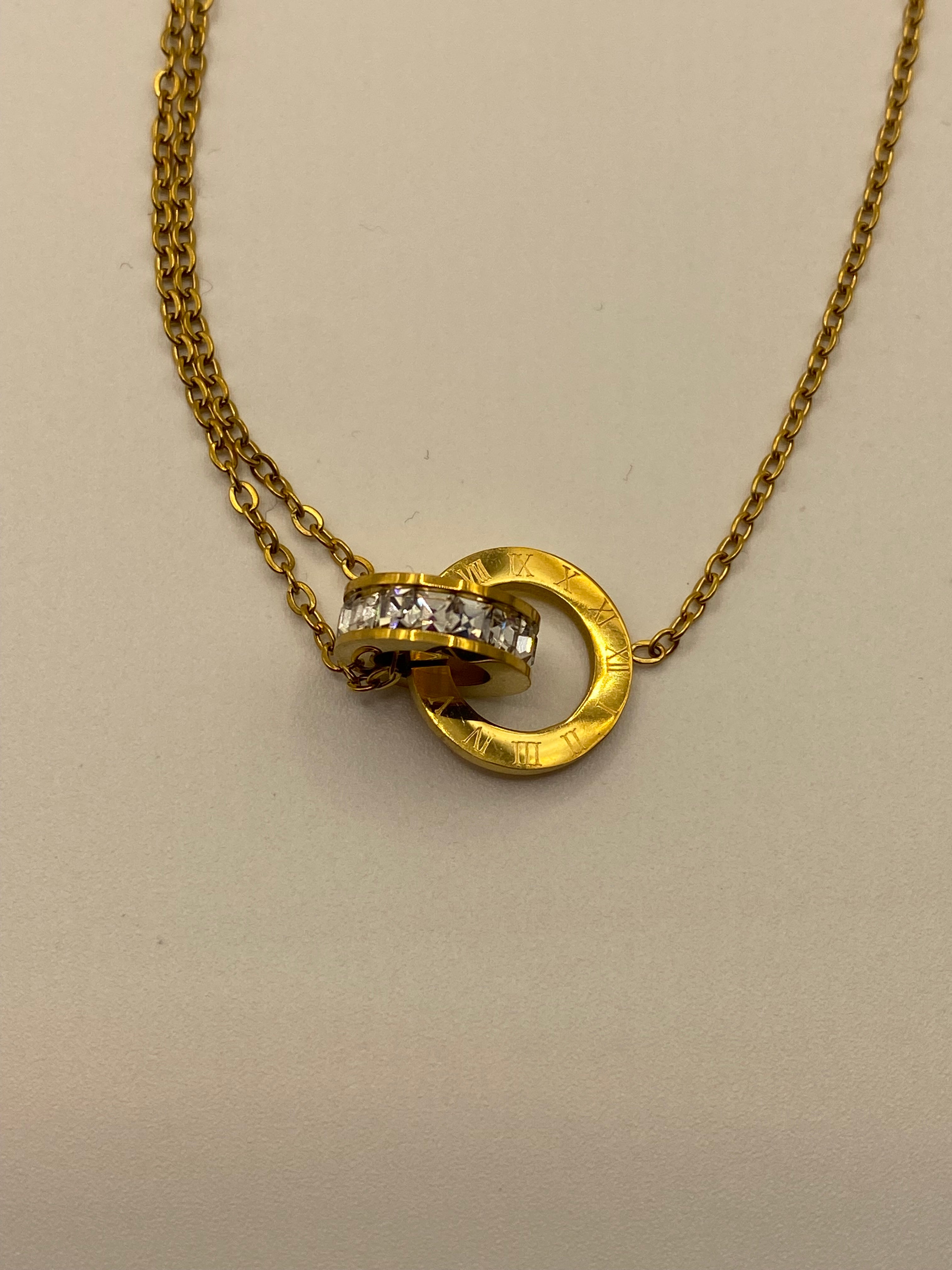 Gold bracelet with CZ accents